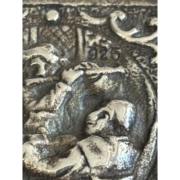 Vtg Sterling Silver Dutch Repoussé Snuff Pull Box 925 13.0g - Picture 9 of 12